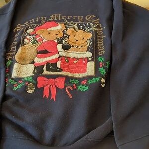 Hand painted Christmas sweater with bears motif